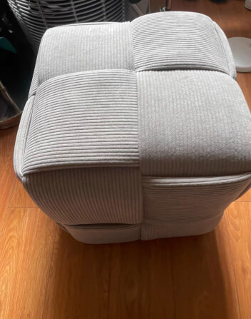 สตูลผ้าลูกฟูก MY DOLLS HOUSE COZY CUBE 38 ซม. สีเทา_3